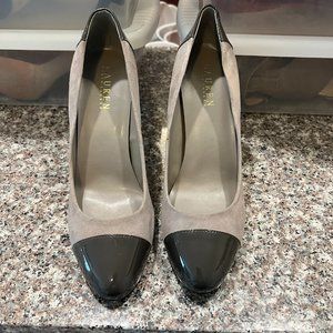 Ralph Lauren Patent Leather & Suede Pumps